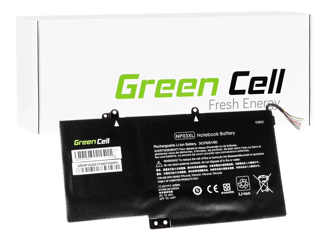 Green Cell Laptop Battery for HP Envy x360 15-U Pavilion x360 13-A 13-B hind ja info | Sülearvuti akud | hansapost.ee