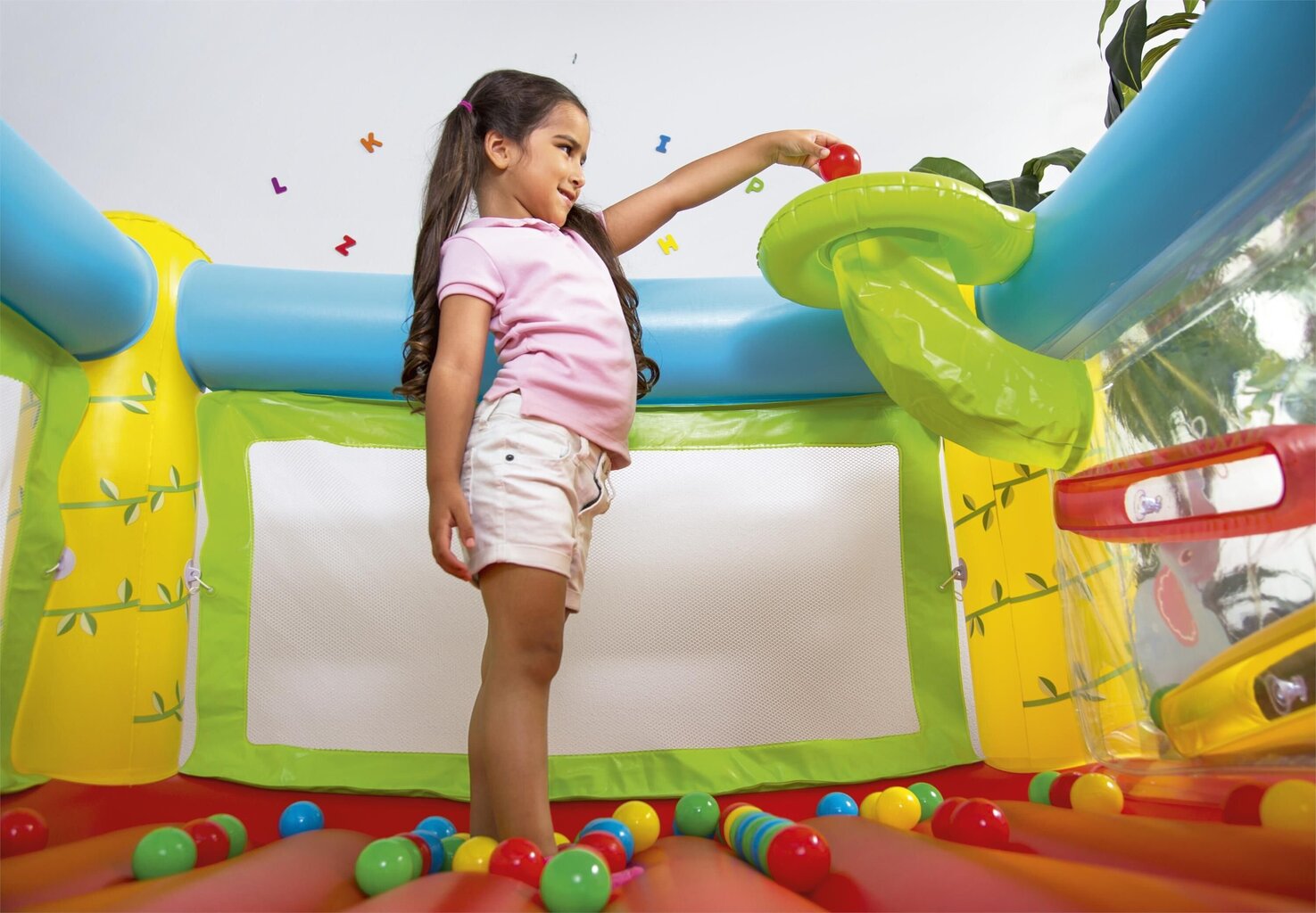 Täispuhutav mänguloss pallidega Bestway Fisher-Price Jumptacular Bouncer цена и информация | Täispuhutavad veemänguasjad ja ujumistarbed | hansapost.ee