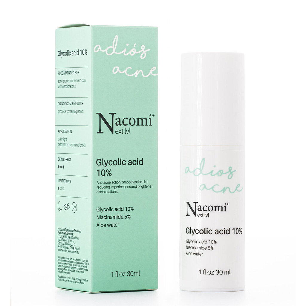 Näoseerum Nacomi next lvl Glycolic Acid 10%, 30 ml цена и информация | Näoõlid, ampullid ja seerumid | hansapost.ee