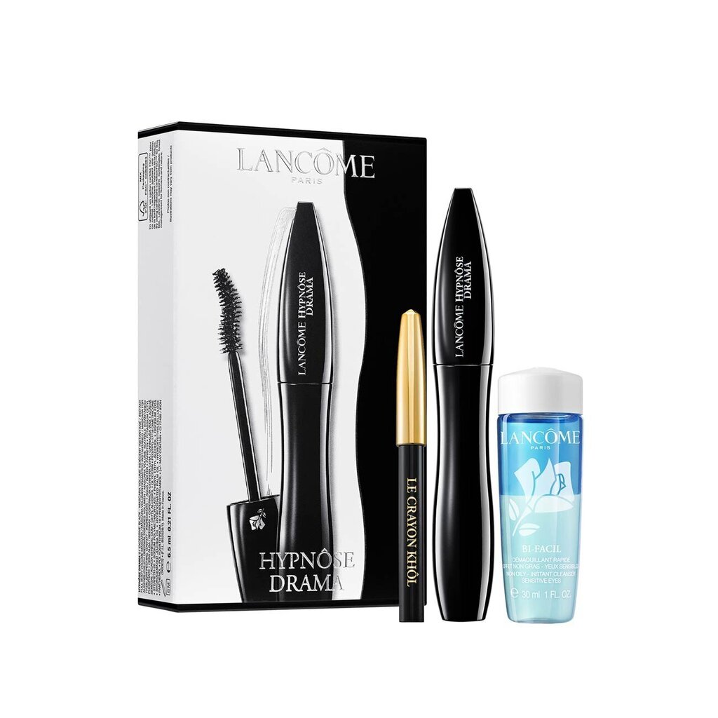 Dekoratiivkosmeetika komplekt Lancome Hypnôse Drama Mascara Set: ripsmetušš 6,5 ml + silmalainer + meigieemaldaja, 30 ml hind ja info | Lauvärvid, ripsmetušid ja silmapliiatsid | hansapost.ee