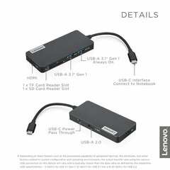 Хаб USB Lenovo USB-C 7-in-1 цена и информация | Адаптеры, USB-разветвители | hansapost.ee