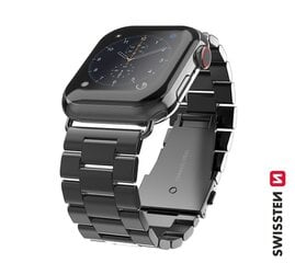 Swissten Металлический ремешок для Apple Watch 1/2/3/4/5/6 / SE / 42 мм / 44 мм / черный цена и информация | Аксессуары для смарт-часов и браслетов | hansapost.ee