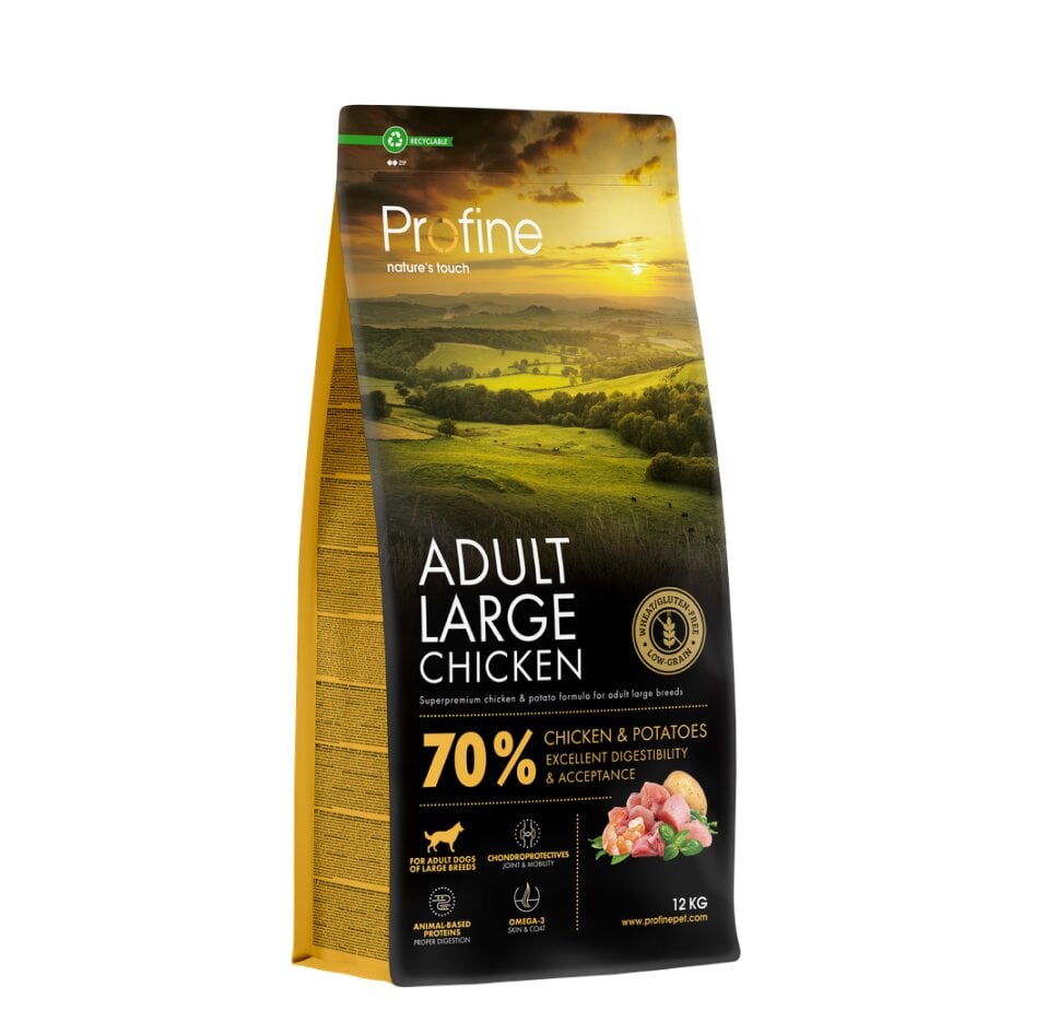 Profine Dog suurt tõugu koertele kana ja kartuliga Adult Large Chicken & Potatoes, 12 kg цена и информация | Koerte kuivtoit ja krõbinad | hansapost.ee