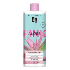 Puhastav mitsellaarvesi AA Pink 3in1 Aloes 400 ml hind ja info | Näopuhastusvahendid | hansapost.ee