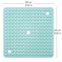 Противоскользящий коврик для душа Tatkraft Detail Blue TPR, 60x60 см, обеспечивает безопасность и комфорт цена и информация | Аксессуары для ванной комнаты | hansapost.ee