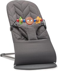 Лежак + деревянная игрушка Babybjorn Bliss Cotton, 606026A, черный цена и информация | Шезлонги и качели | hansapost.ee