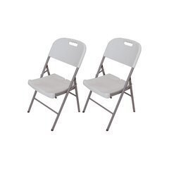 Комплект из 2 раскладных стульев Saska Garden, белый/серый цена и информация | Садовые стулья, кресла, пуфы | hansapost.ee