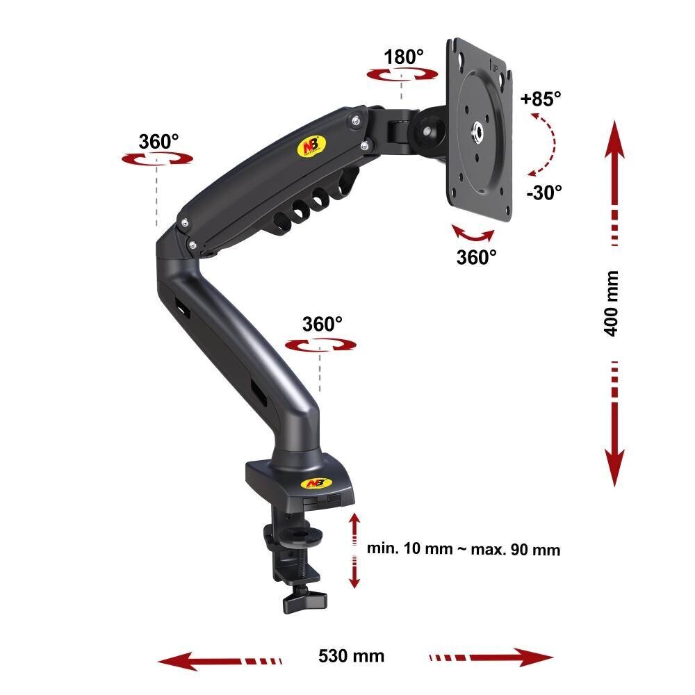 F80 17"-30" (suurus 10*10, suurus 10kg) hind ja info | Monitori kinnitused | hansapost.ee