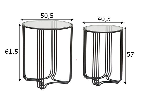 2 kohvilaua komplekt Industrial 50, must hind ja info | Diivanilauad | hansapost.ee