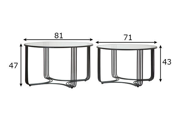 2 diivanilaua komplekt Industrial 81, must hind ja info | Diivanilauad | hansapost.ee