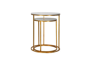 2 laua komplekt Glam 52, valge/kuldne price and information | Coffee tables | hansapost.ee