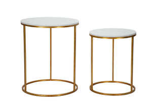 2 laua komplekt Glam 52, valge/kuldne price and information | Coffee tables | hansapost.ee