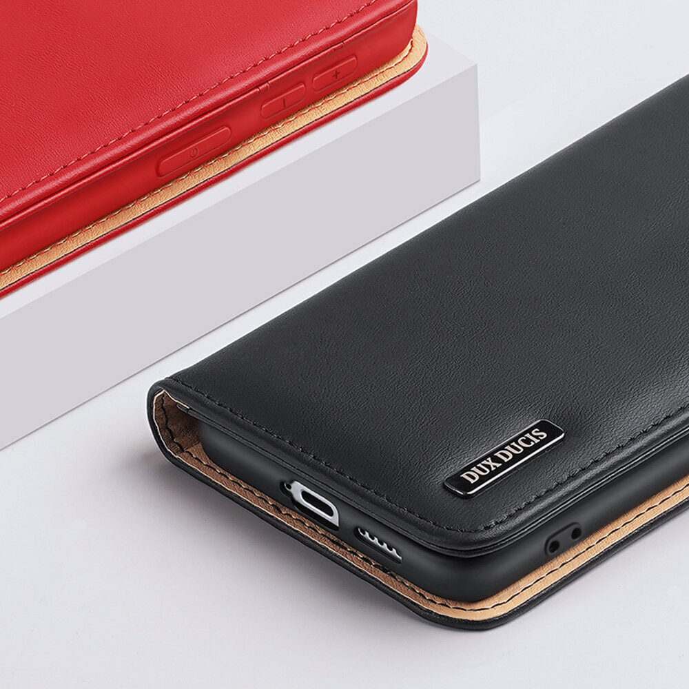 Ehtsast nahast ümbris Dux Ducis Hivo Samsung Galaxy S22 jaoks, must hind ja info | Telefonide kaitsekaaned ja -ümbrised | hansapost.ee