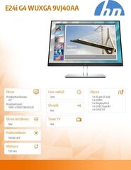 24 Full HD+ IPS monitor HP EliteDisplay E24i G4 hind ja info | HP Monitorid ja monitori kinnitused | hansapost.ee