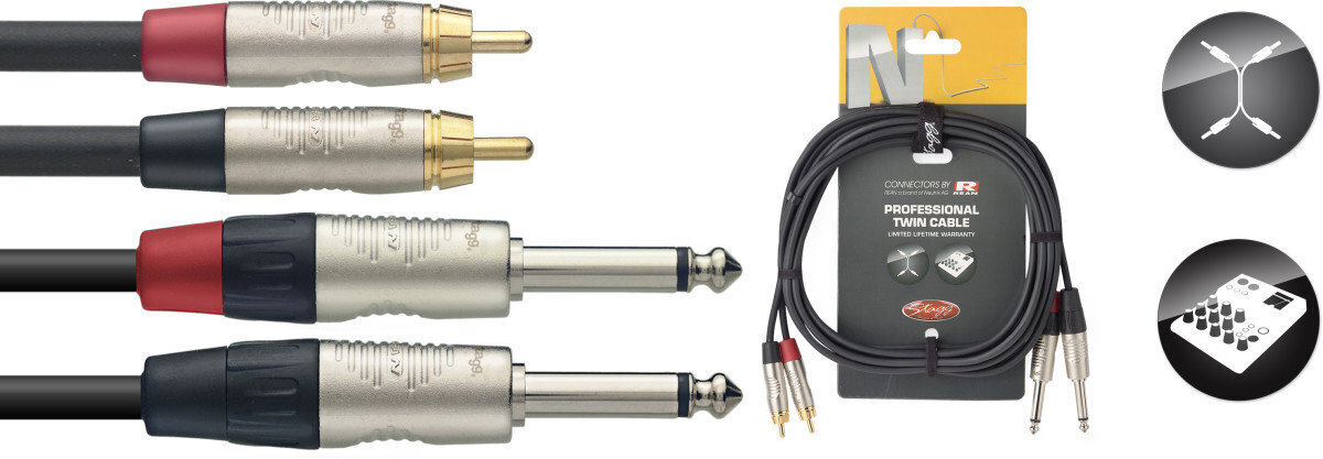 Stagg, Aux 3.5 mm/RCA/Aux 6.35 mm, 1.5 m цена и информация | Juhtmed ja kaablid | hansapost.ee