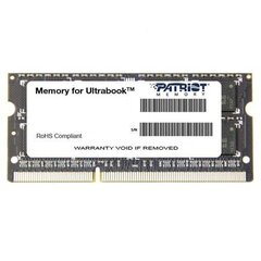 Patriot - SODIMM Ultrabook DDR3 4GB 1600MHz CL11 1,35V цена и информация | Объём памяти | hansapost.ee