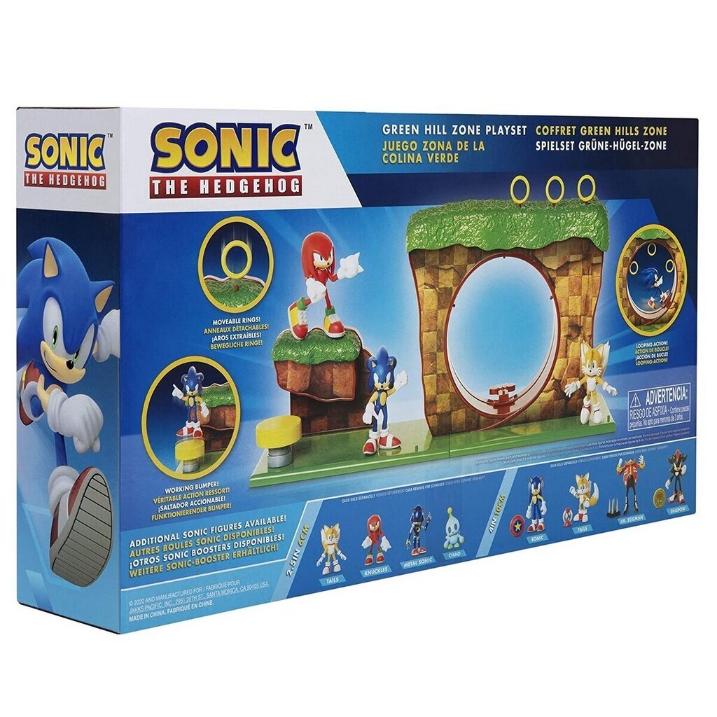 Sonic The Hedgehog - Green Hill Zone Playset, 10 Pieces hind ja info | Mänguasjad poistele | hansapost.ee