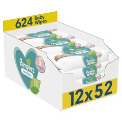 Niisked salvrätikud Pampers Wipes Sensitive 52x12 pakki = 624 salvrätti hind ja info | Niisked salvrätikud lastele | hansapost.ee