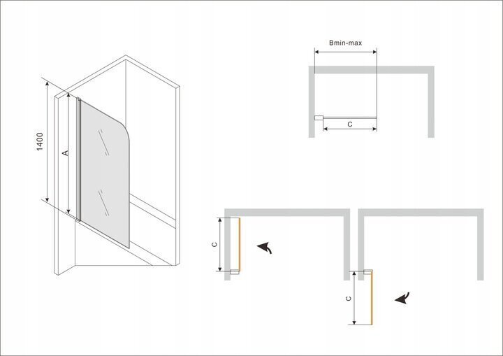 Akrüülvann Mexen Cube viimistluse ja klaasseinaga, 170x80 cm hind ja info | Vannid | hansapost.ee