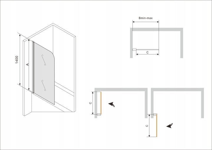 Akrüülvann Mexen Cube viimistluse ja klaasseinaga, 180x80 cm hind ja info | Vannid | hansapost.ee