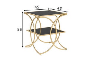 Приставной столик Glam 45, черный/золотой цена и информация | Журнальные столики | hansapost.ee