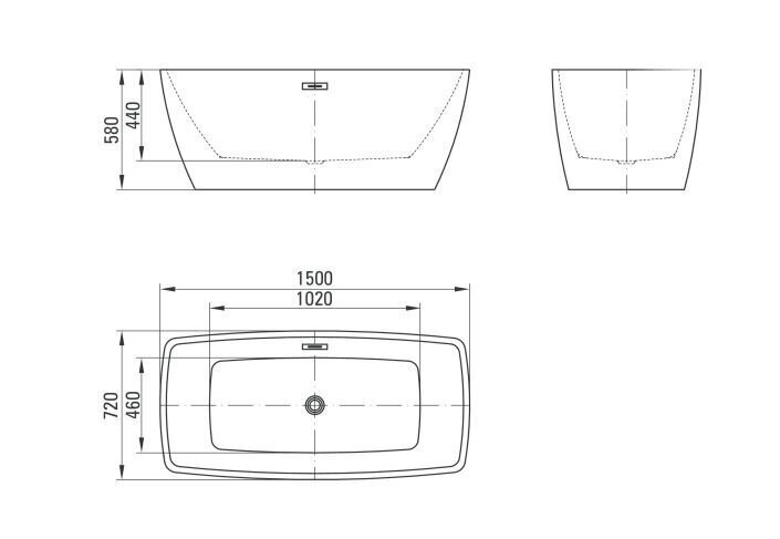 Akrüülvann Deante Anemon KDM 015W, 150x72 cm hind ja info | Vannid | hansapost.ee