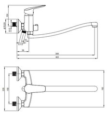 Deante seinapealne vanni-valamusegisti Boro BMO_056M, Chrome hind ja info | Vannitoa segistid | hansapost.ee