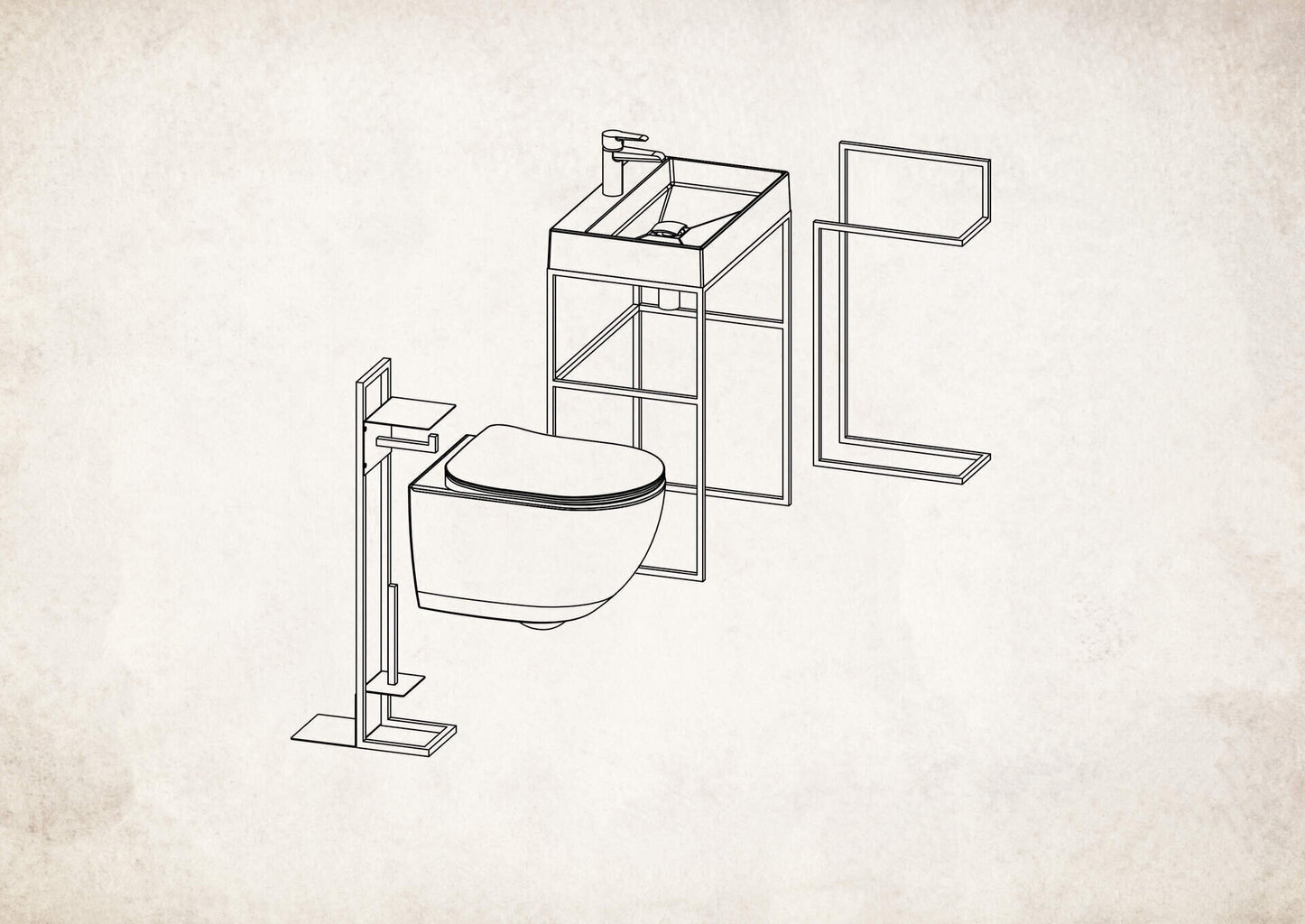 Deante tualettpaberi alus koos riiuliga Mokko ADM_N242, Nero hind ja info | Vannitoa aksessuaarid | hansapost.ee