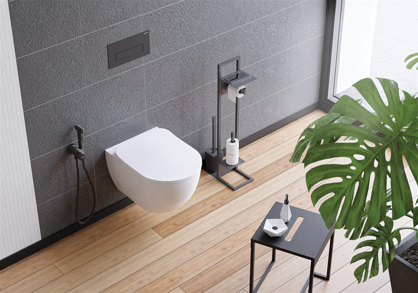 Deante tualettpaberi alus koos riiuliga Mokko ADM_N242, Nero hind ja info | Vannitoa aksessuaarid | hansapost.ee