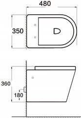 Туалет Mexen Rico Rimless Slim Duroplast с медленно сдвигающейся крышкой, черный цена и информация | Унитазы | hansapost.ee