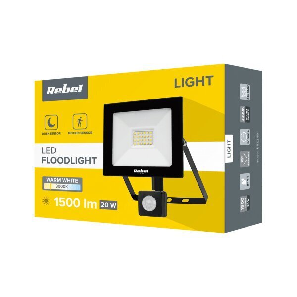 LED prožektor Rebel 20W (24x2835 SMD) 3000K 230V цена и информация | Taskulambid, pealambid ja prožektorid | hansapost.ee