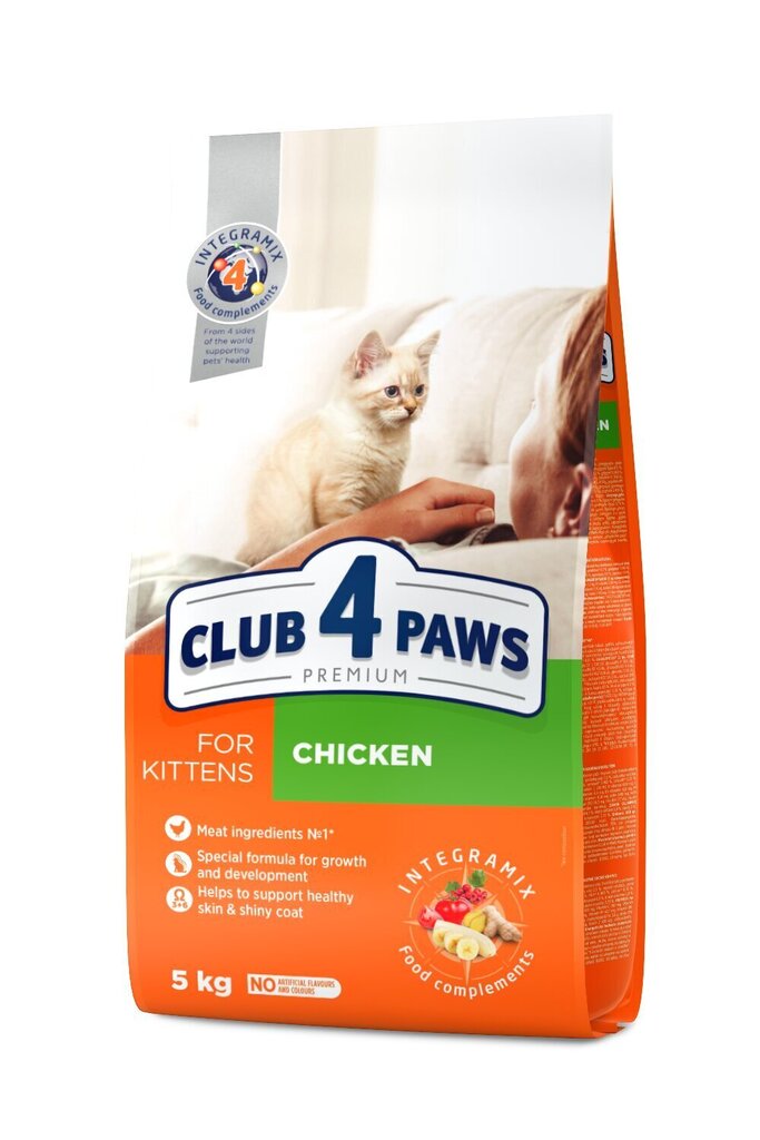 CLUB 4 PAWS Premium täisväärtuslik kuivtoit kassidele kanaga, 5 kg цена и информация | Kassi kuivtoit ja kassikrõbinad | hansapost.ee