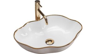 Valamu REA Pearl white/gold edge price and information | Bathroom sinks, washbasins | hansapost.ee