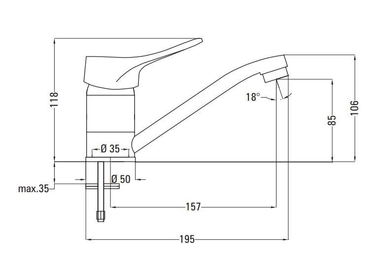 Deante valamusegisti Vero BOW_026M, Chrome hind ja info | Vannitoa segistid | hansapost.ee