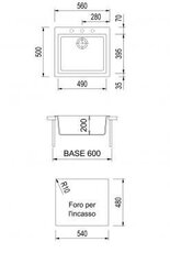 Раковина из каменной массы Plados-Telma CUBE ON5610 50TG Цвет песка Сахары цена и информация | Раковины на кухню | hansapost.ee