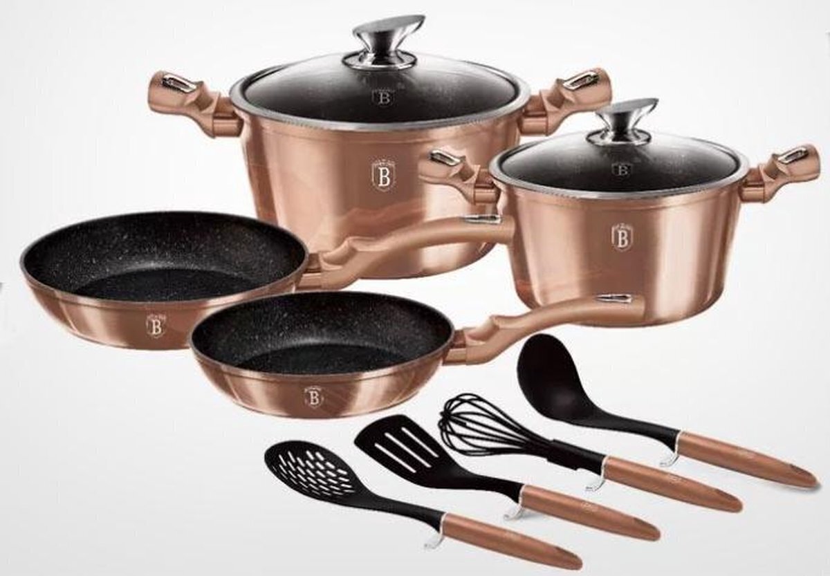 Berlinger Haus potikomplekt Metallic Line Rose Gold Edition, 10 tk hind ja info | Potid | hansapost.ee