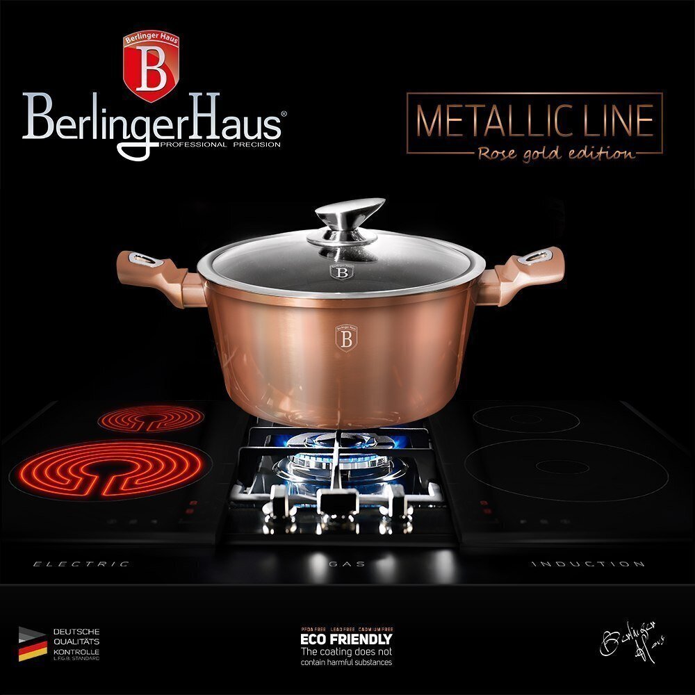 BerlingerHaus Metallic Line Rose Gold pottide ja pannide komplekt, 11-osaline hind ja info | Potid | hansapost.ee