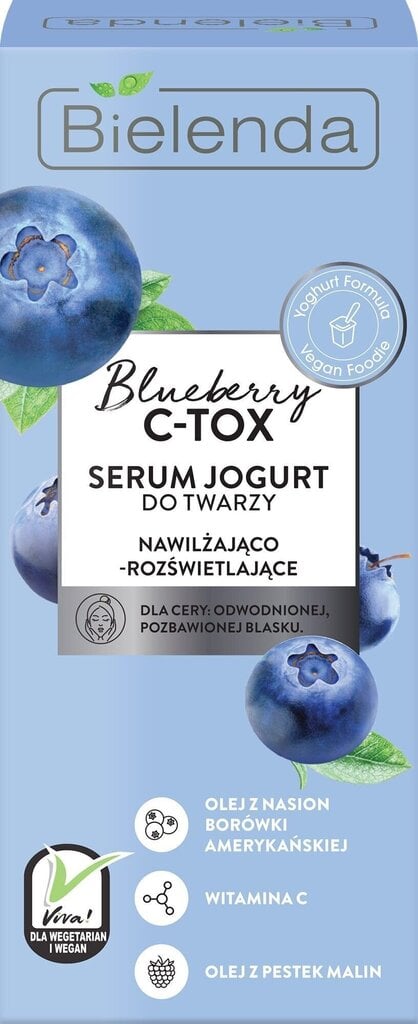 Niisutav ja ergastav näoseerum Bielenda Blueberry C-Tox 30 ml hind ja info | Näoõlid, ampullid ja seerumid | hansapost.ee