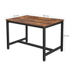 Обеденный стол Songmics 120x75 см, коричневый/черный цена и информация | Кухонные и обеденные столы | hansapost.ee