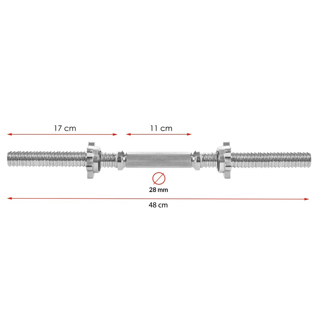 Fitnessi kaalukangi Springos FA1027 lühike 48 cm hind ja info | Hantlid, kangid, raskused | hansapost.ee