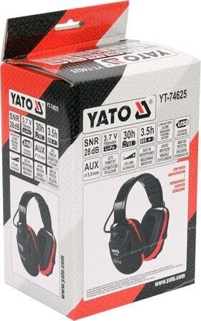 Kõrvaklapid (aktiivsed) Yato (YT-74625) цена и информация | Kaitsekiivrid, visiirid, kaitsemaskid, kaitseprillid | hansapost.ee