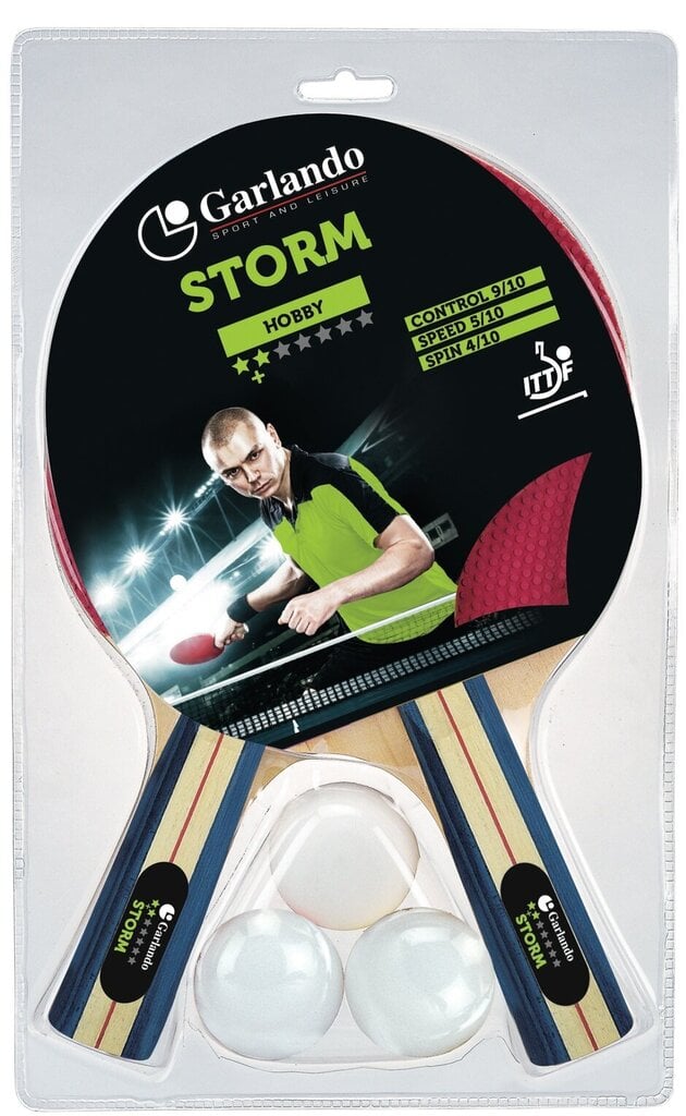 Lauatennise kompl. GARLANDO Storm 2C4-5 ITTF approved hind ja info | Pingpongi/lautennise reketid ja reketi kotid | hansapost.ee