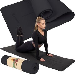 Гимнастический коврик Springos, 183x61x0,6 см, черный цена и информация | Коврики для йоги, фитнеса | hansapost.ee