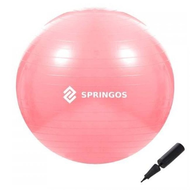 Võimlemispall Springos, 75 cm, roosa hind ja info | Võimlemispallid | hansapost.ee