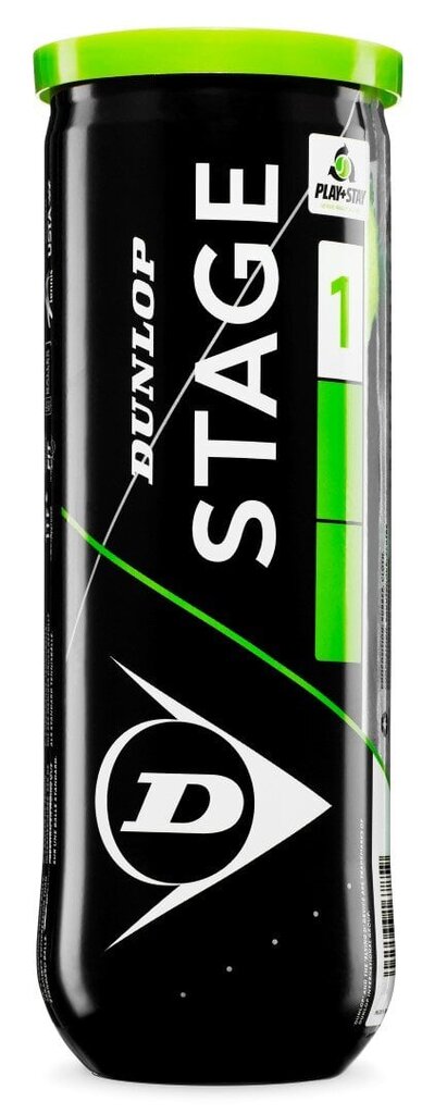 Tennisepallid Dunlop STAGE 1 GREEN 3-tube ITF hind ja info | Välitennise tooted | hansapost.ee