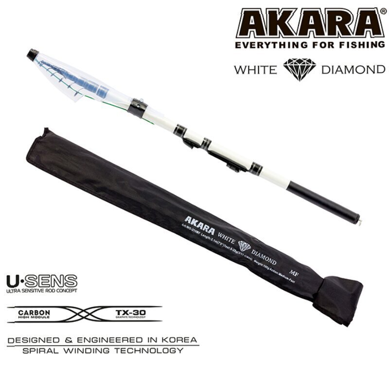 Teleskoopspinning Akara White Diamond MF TX-30 180 cm цена и информация | Ridvad, ridvahoidjad | hansapost.ee