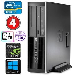 HP 8100 Elite SFF i5-750 4GB 240SSD+1TB GT1030 2GB DVD WIN10 [refurbished] цена и информация | Стационарные компьютеры | hansapost.ee