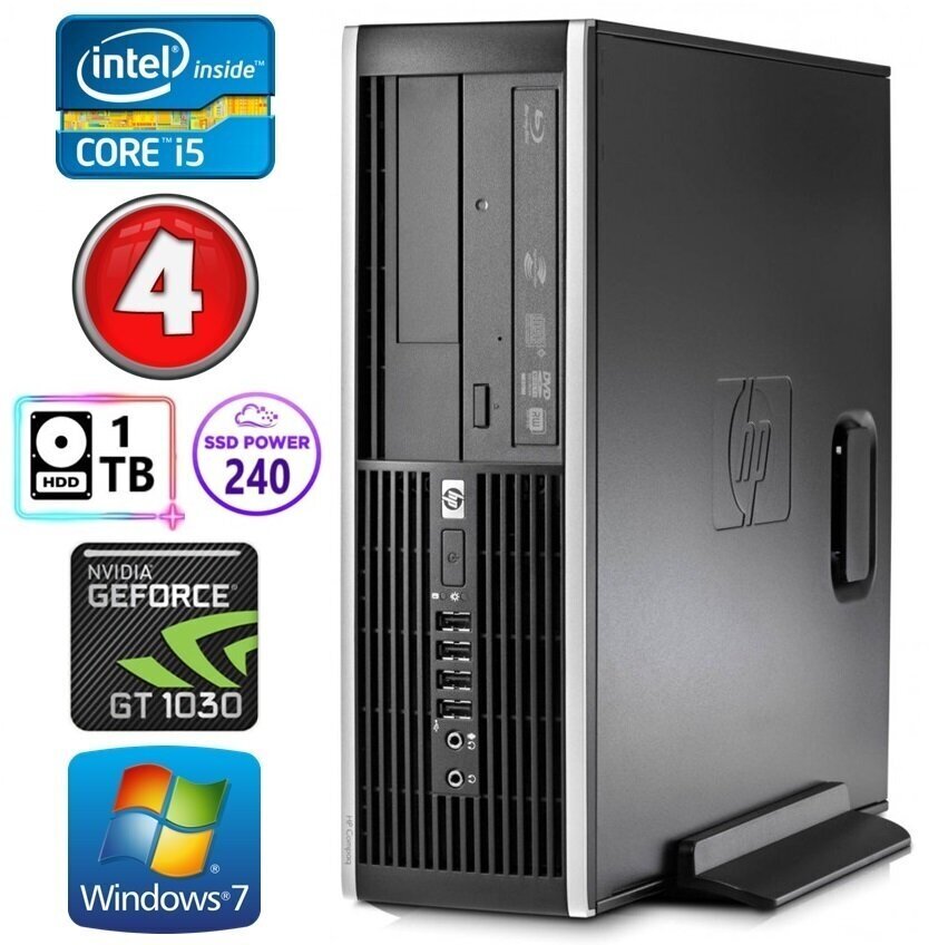 HP 8100 Elite SFF i5-750 4GB 240SSD+1TB GT1030 2GB DVD WIN7Pro цена и информация | Lauaarvutid | hansapost.ee