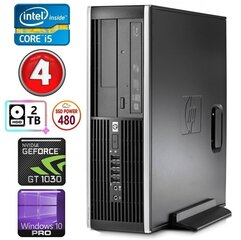 HP 8100 Elite SFF i5-750 4GB 480SSD+2TB GT1030 2GB DVD WIN10Pro [refurbished] цена и информация | Стационарные компьютеры | hansapost.ee