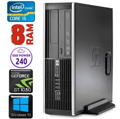 HP 8100 Elite SFF i5-750 8GB 240SSD GT1030 2GB DVD WIN10 [refurbished] цена и информация | Стационарные компьютеры | hansapost.ee